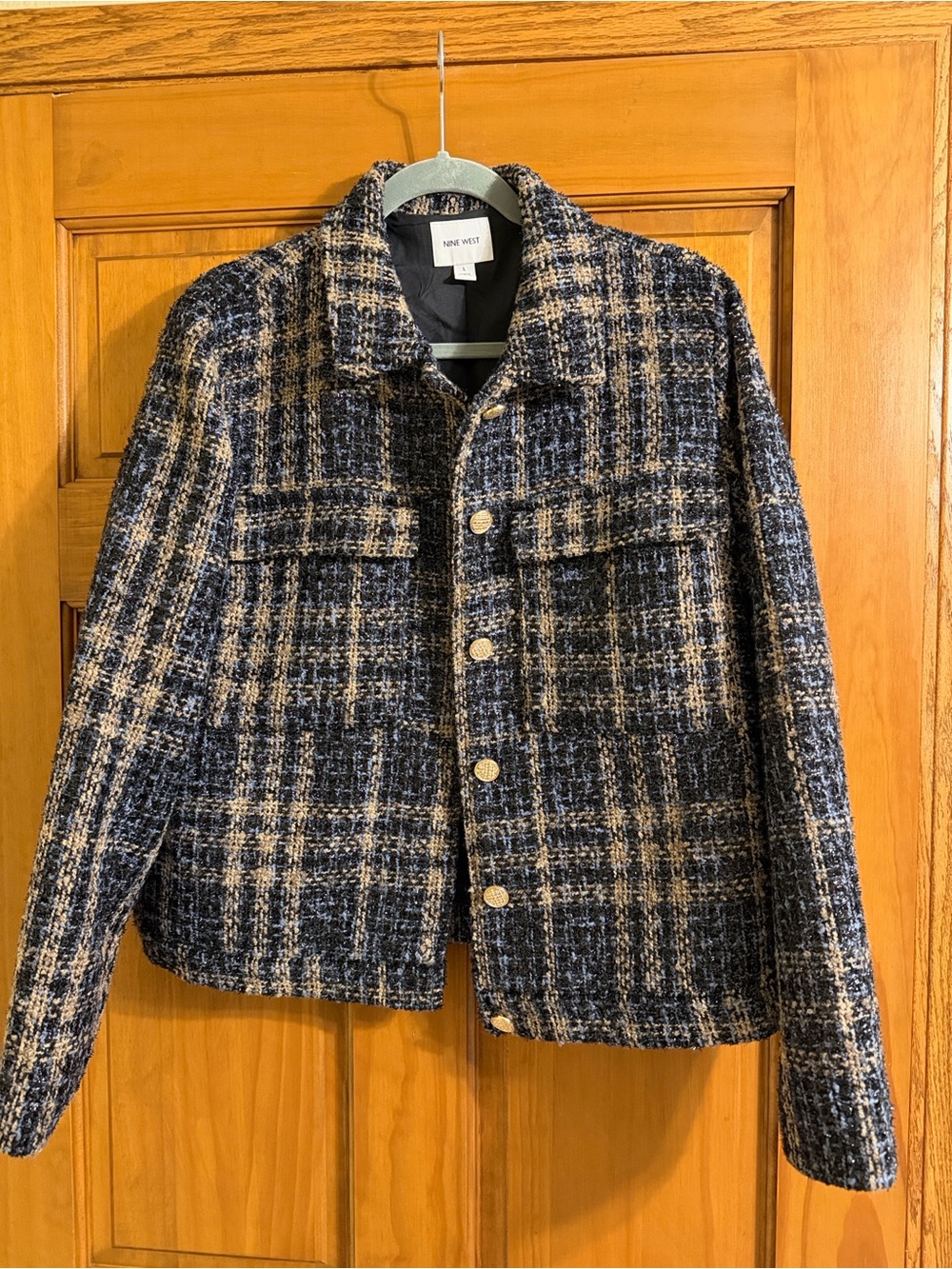 Nine West Navy, Cream & Black Tweed Blazer